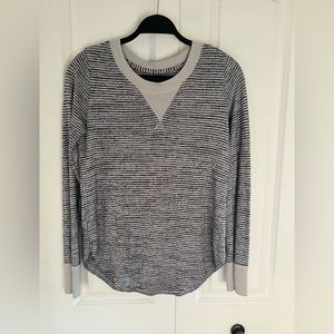 Abercrombie & Fitch Knit Striped Navy Blue/Grey Sweater
